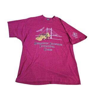 Vintage 90s Case‎ IH Graphic Tshirt Backhoe Burlington Iowa Invitational Games